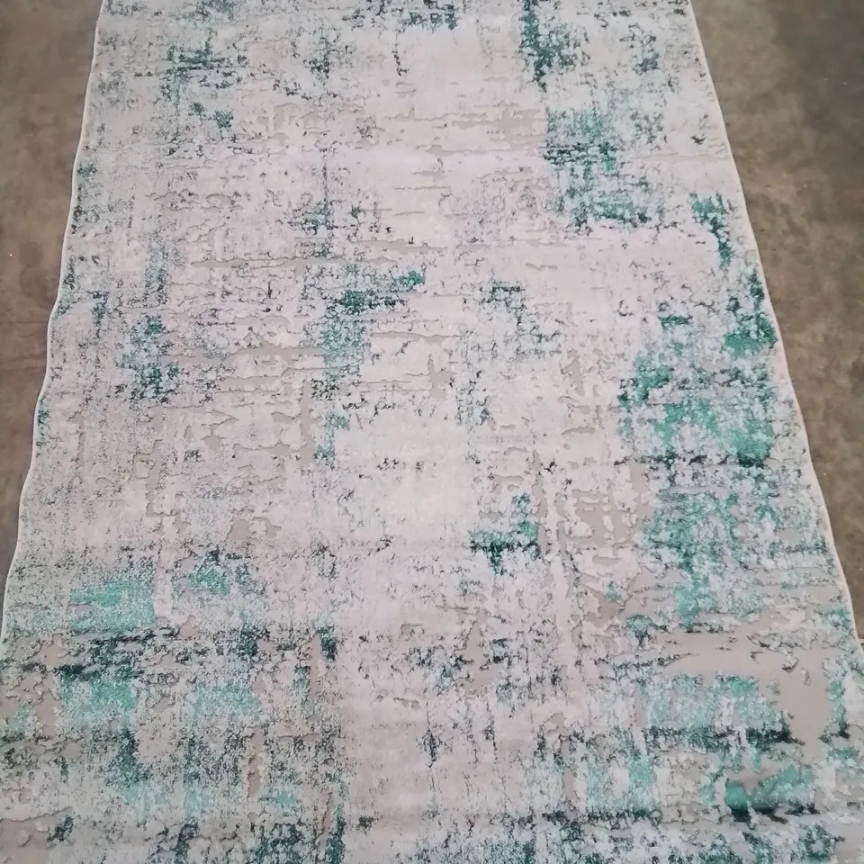 QUALITY HARGIMONT POWER LOOM GREEN RUG