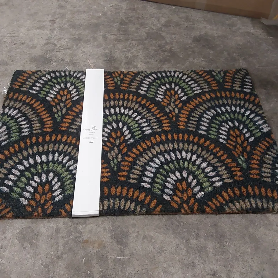 IKAT NAVY PEACOCK DOORMAT 600 x 900MM