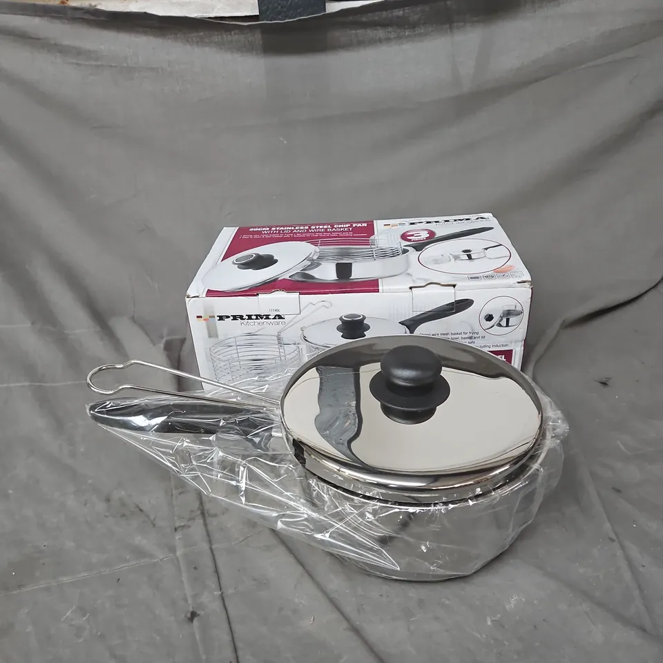 BOXED PRIMA KITCHENWARE 20CM STAINLESS CHIP PAN