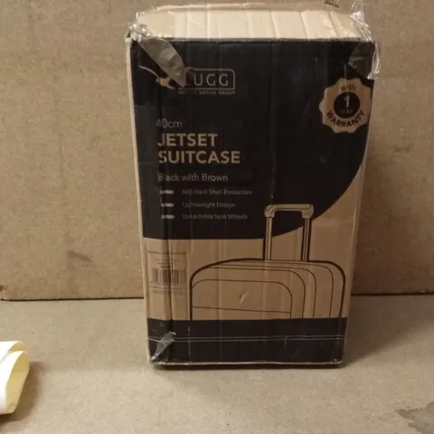 BOXED LUGG - 40CM JETSET SUITCASE BLACK & BROWN