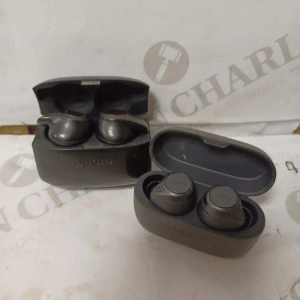 LOT OF 2 ASSORTED JABRA EARBUDS ELITE ACTIVE 75T & ELITE 65T