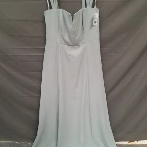 DESSY COLLECTION CREPE OFF SHOULDER DRESS IN WILLOW - 14 R