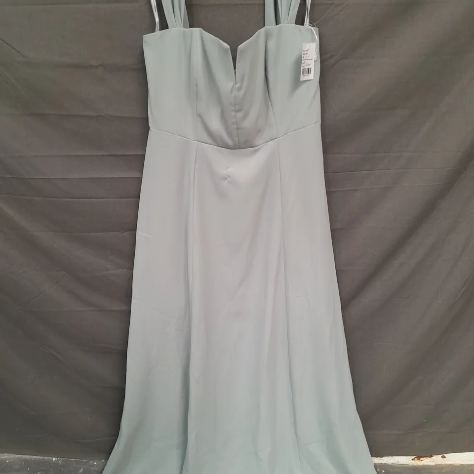 DESSY COLLECTION CREPE OFF SHOULDER DRESS IN WILLOW - 14 R