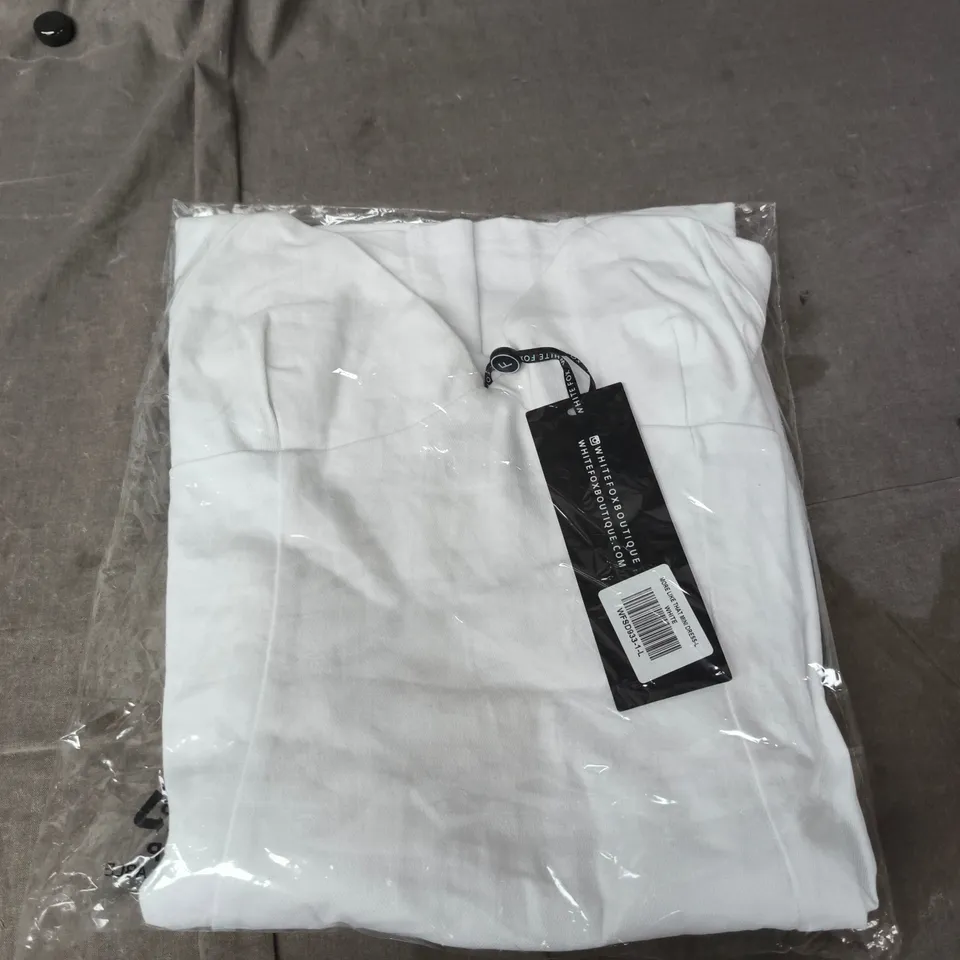 WHITE FOX MORE LIKE THAT MINI WHITE SHIRT – SIZE L