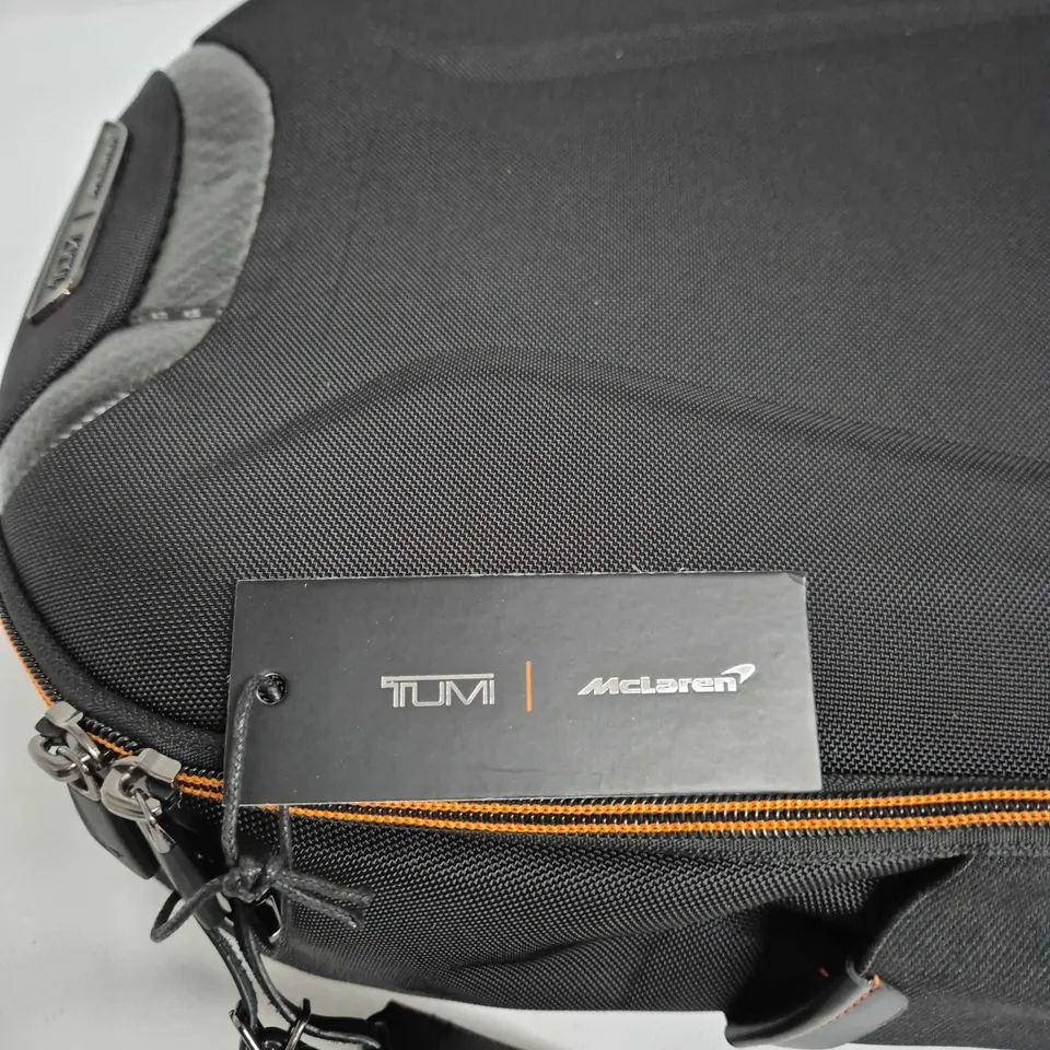 TUMI X MCLAREN BACKPACK – BLACK WITH ORANGE ZIP DETAILING