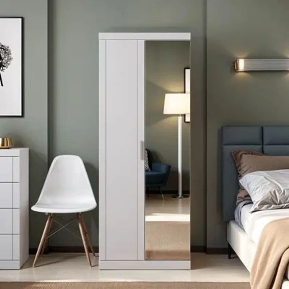 BOXED KIMBERLEY 2 DOOR WARDROBE WITH MIRROR