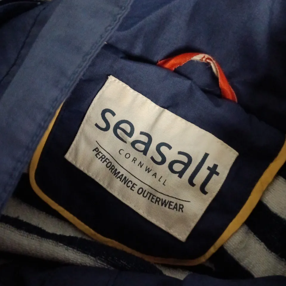 SEA SALT CORNWALL PERFORMANCE OUTERWEAR NAVY JACKET - SIZE 16