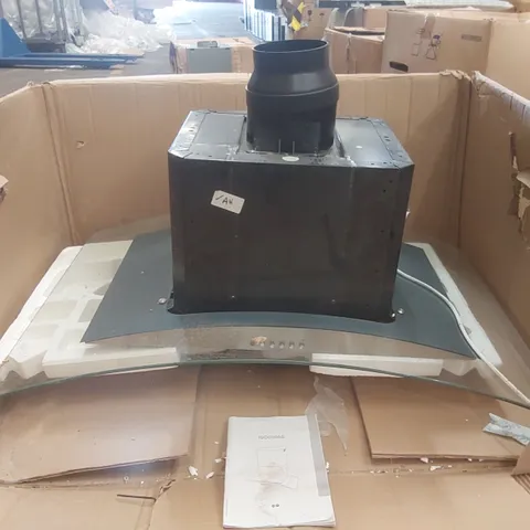BOXED 90CM ISCG90SS CURVED GLASS ISLAND CHIMNEY