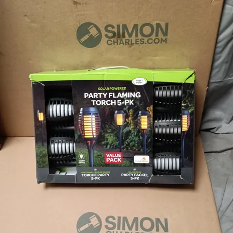 SOLAR POWERED PARTY TORCH 5-PACK – GARDEN OUTDOOR LIGHTING