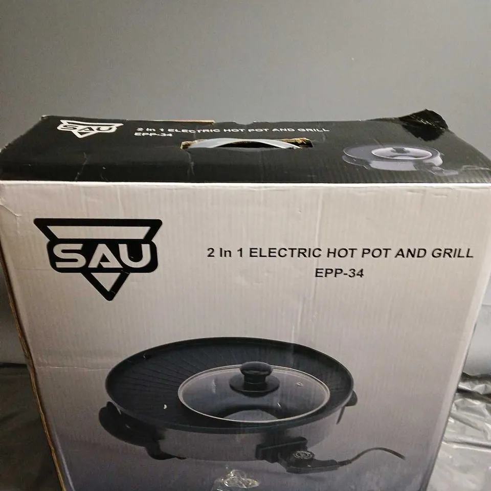 BOXED SAU 2IN1 ELECTRIC HOT POT AND GRILL