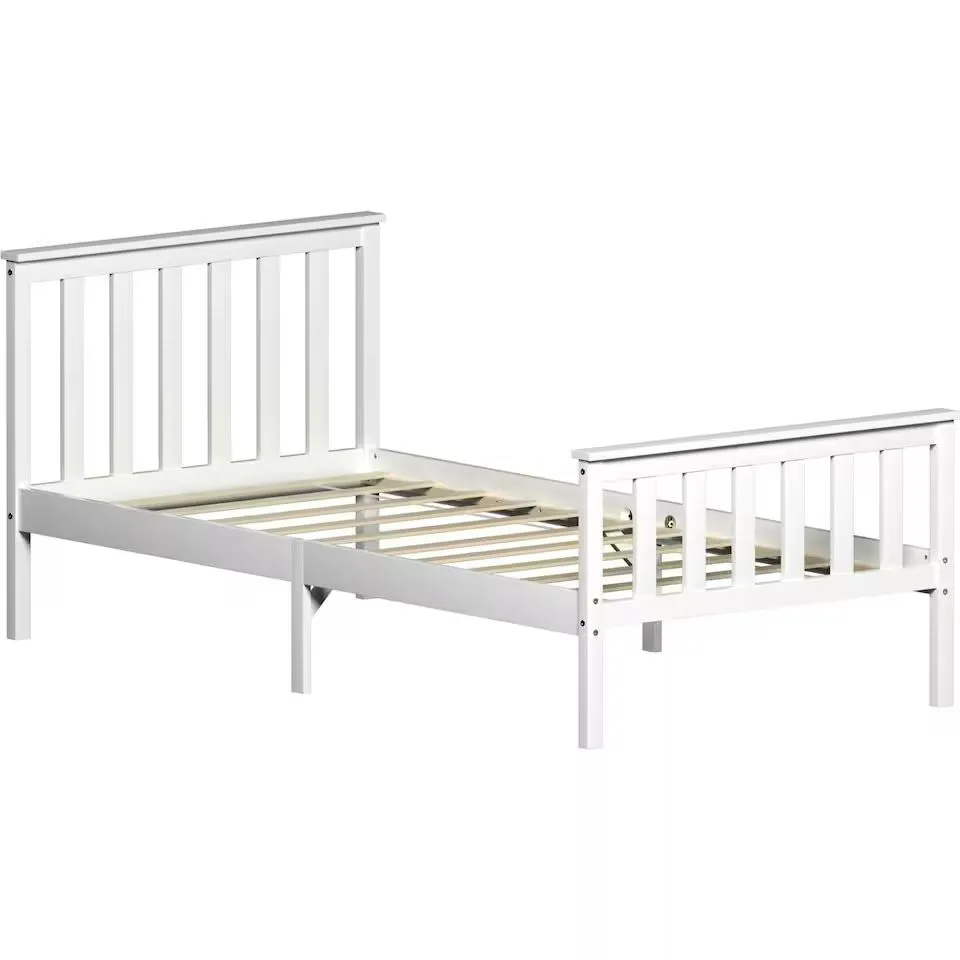 BOXED VIDA DESIGNS MILAN BED FRAME - WHITE, SINGLE (1 BOX)