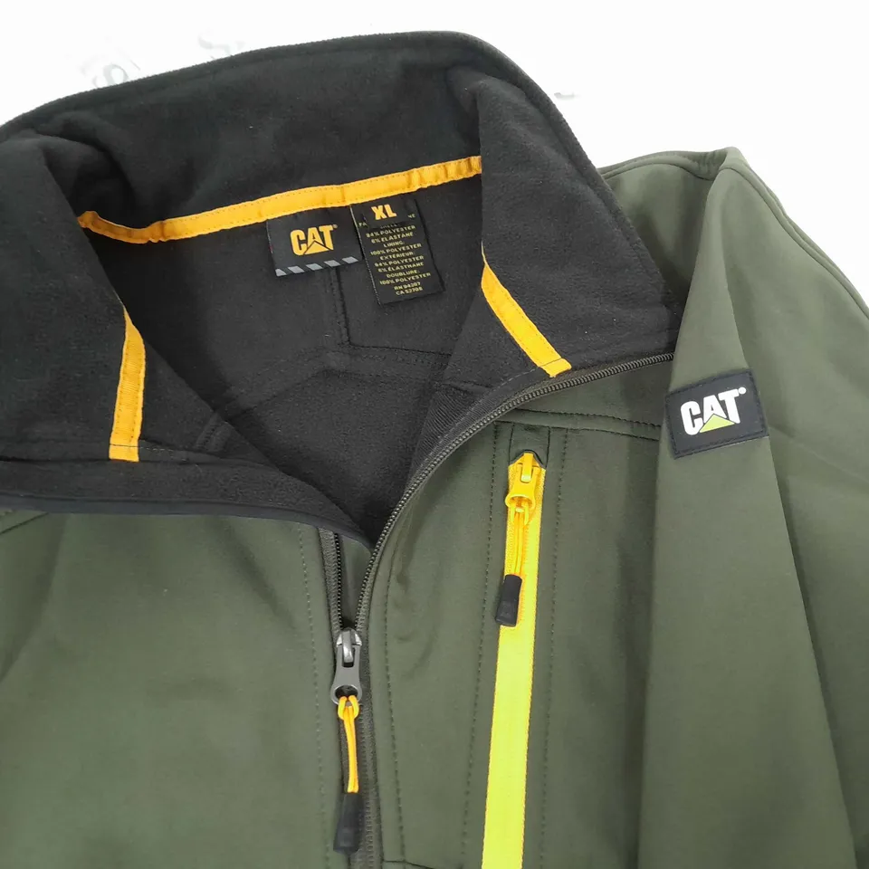 CAT GREEN ZIP THROUGH SHELL JACKET - XL
