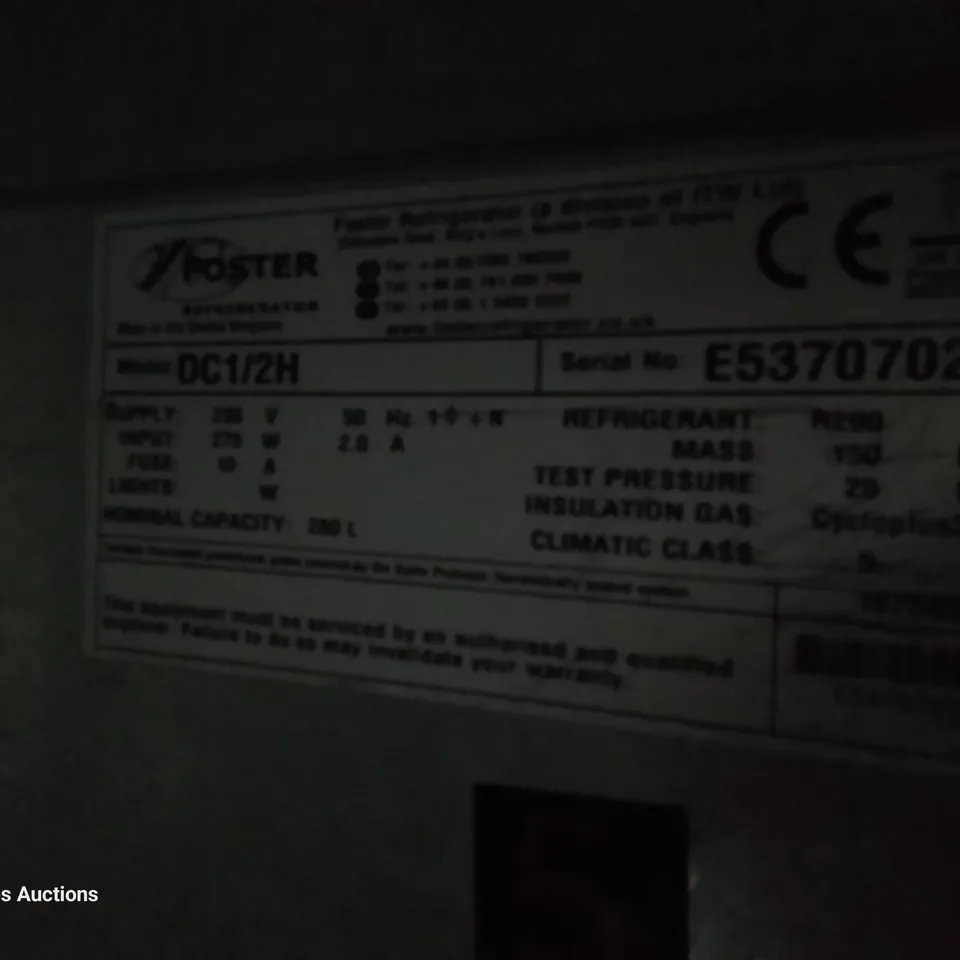 FOSTER DOUBLE DOOR COUNTER FRIDGE Model DC1/2H