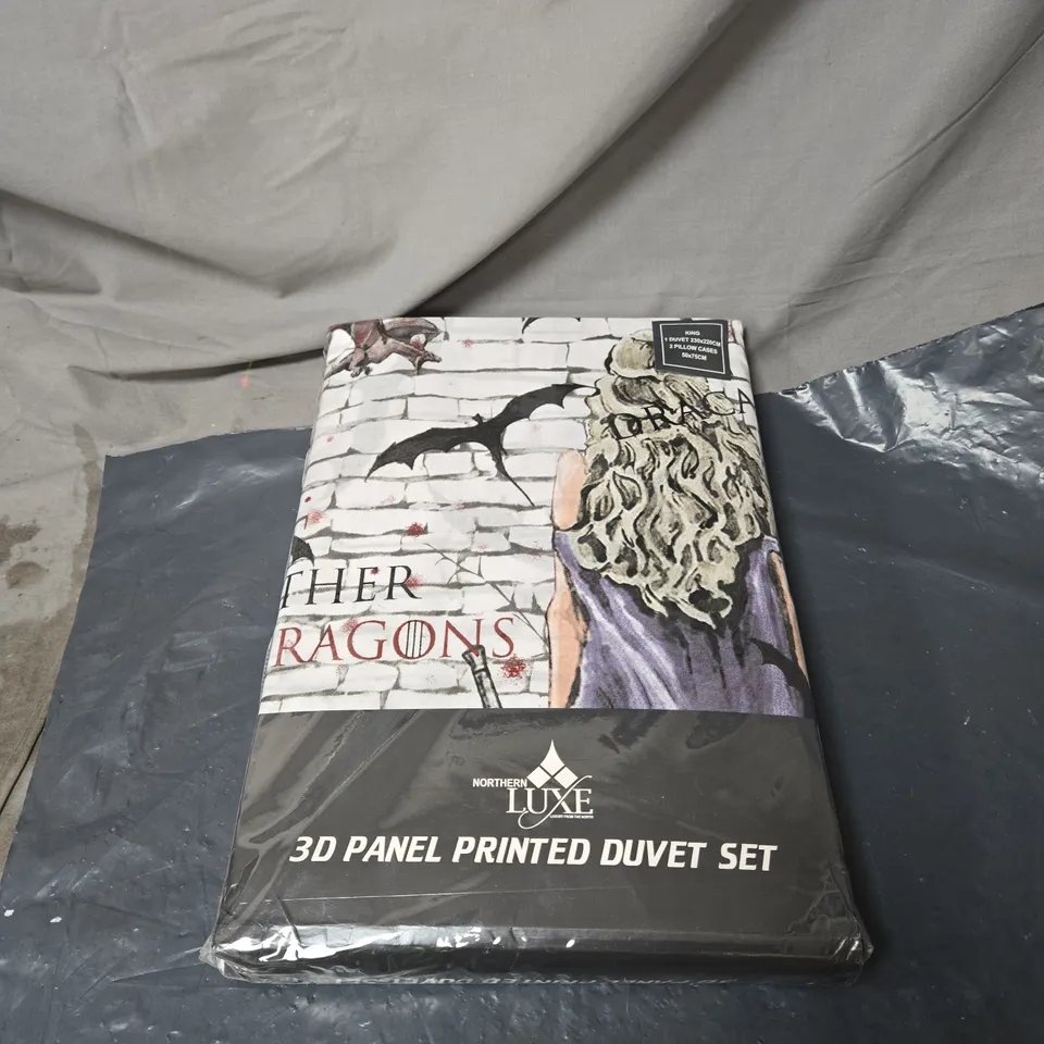 NORTHERN LUXY 3D PANEL PRINTER DUVET SET "MOTHER OF DRAGONS" GAME OF THRONES DESIGN, KING SIZE