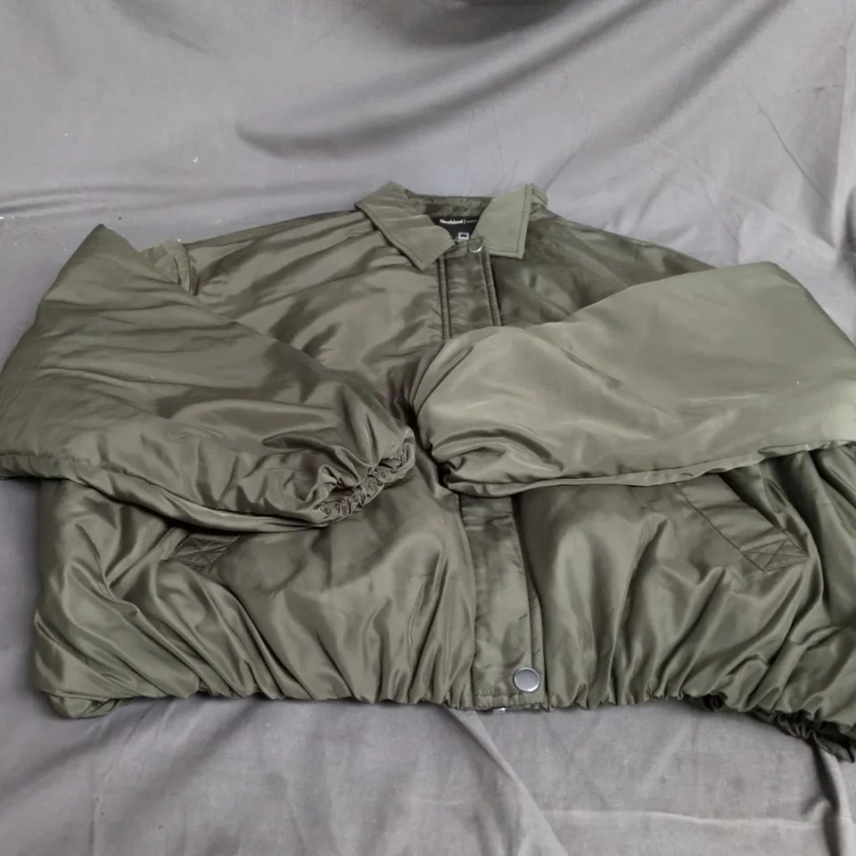 RIVER ISLAND STUDIOS SOMEWHERE TO GO OLIVE GREEN PADDED JACKET – UK M