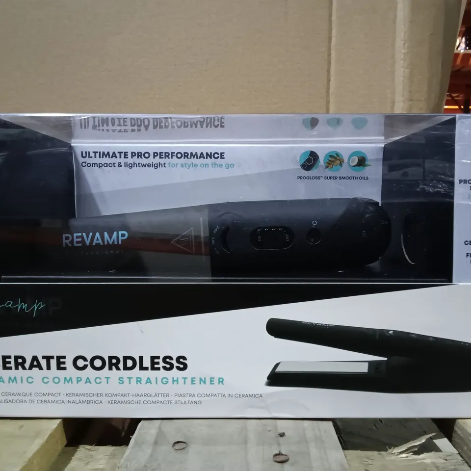 BOXED REVAMP LIBERATE CORDLESS CERAMIC COMPACT STRAIGHTENER 