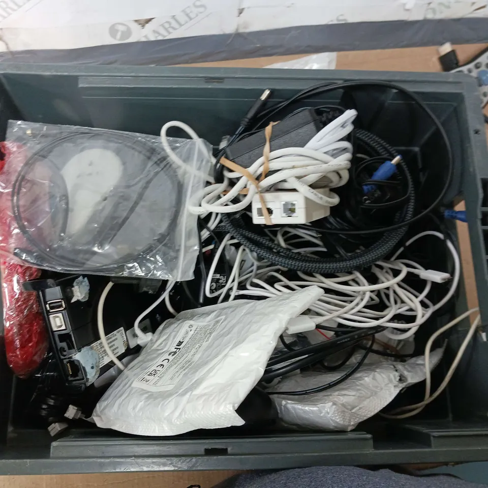  APPROXIMATELY 10 ASSORTED HOUSE HOLD ITEMS TO INCLUDE -  CABLES - TV REMOTES - CHARGERS 