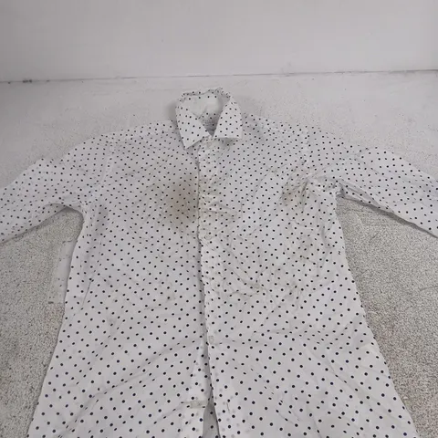 ZARA MAN SLIM FIT WHITE POLKA DOT SHIRT – UK S (EU 36, US S)