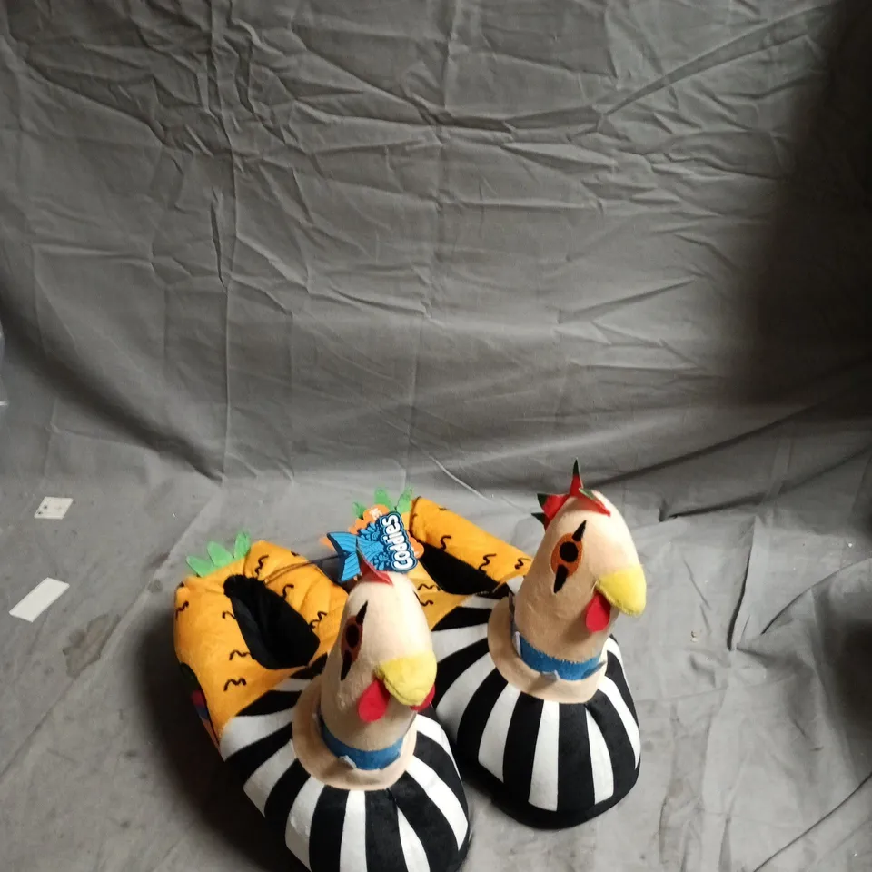 CODDIES PLUSH TURKEY SLIPPERS – NOVELTY INDOOR FOOTWEAR SIZE LARGE