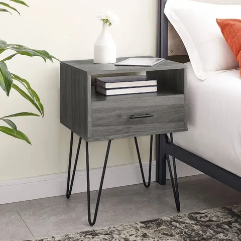 BOXED BISKOUPKY 1 DRAWER BEDSIDE TABLE 