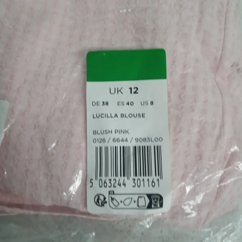 HOBBS LUCILLA BLOUSE - BLUSH PINK - UK 12 (EU 38, US 8)
