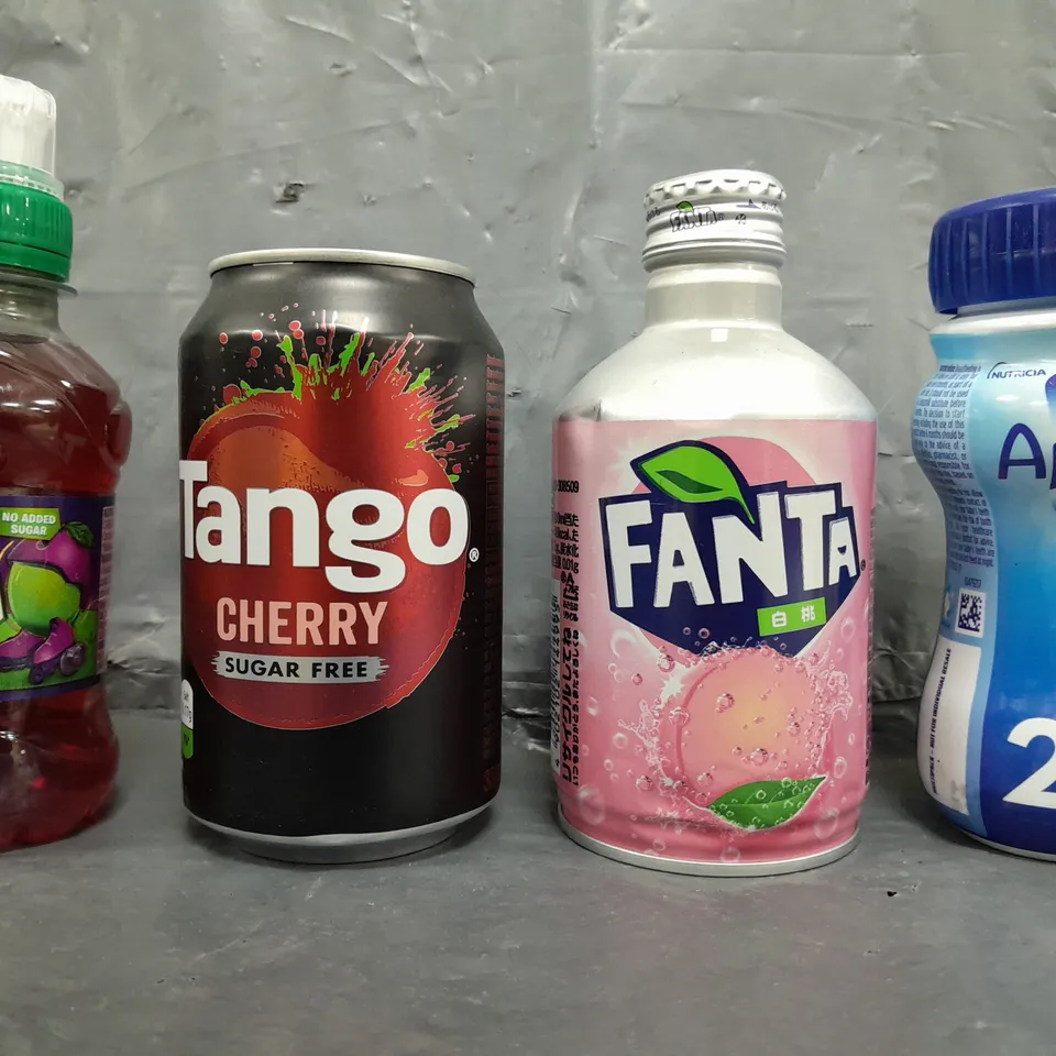 APPROXIMATELY 10 ASSORTED FOOD/DRINK PRODUCTS TO INCLUDE FRUIT SHOOT, TANGO, FANTA, ETC