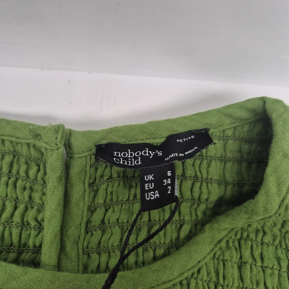 NOBODY'S CHILD PETITE SLEEVELESS CHARLIE MIDAXI DRESS – GREEN, UK 6