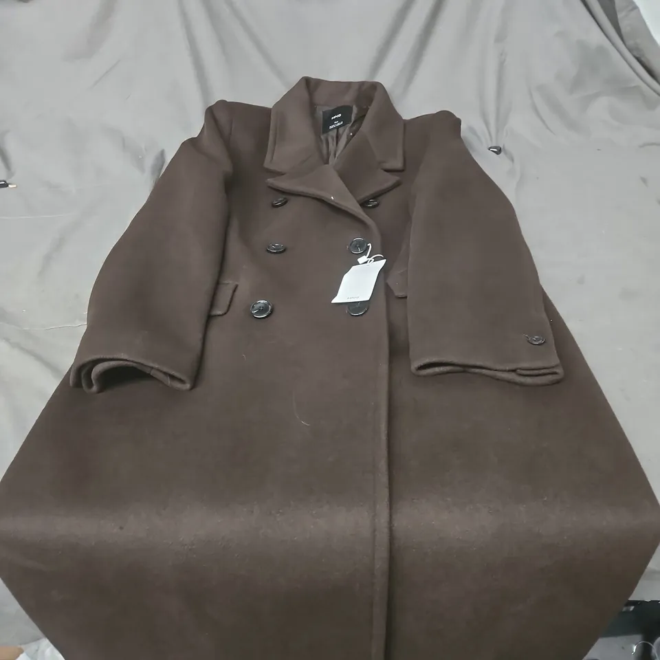 MNG MANGO WOMEN'S WOOL COAT – BROWN, UK SIZE S
