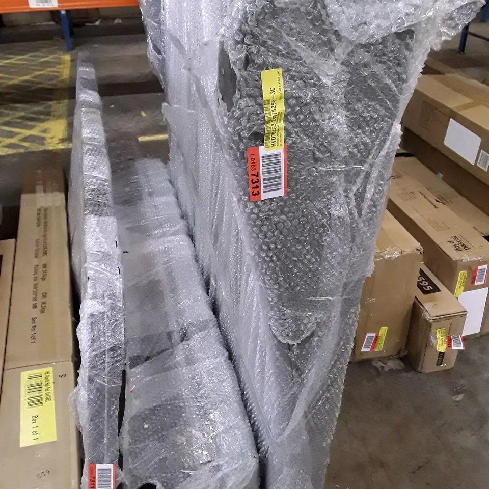 WRAPPED RAISON UPHOLSTERED OTTOMAN BED IN GREY
