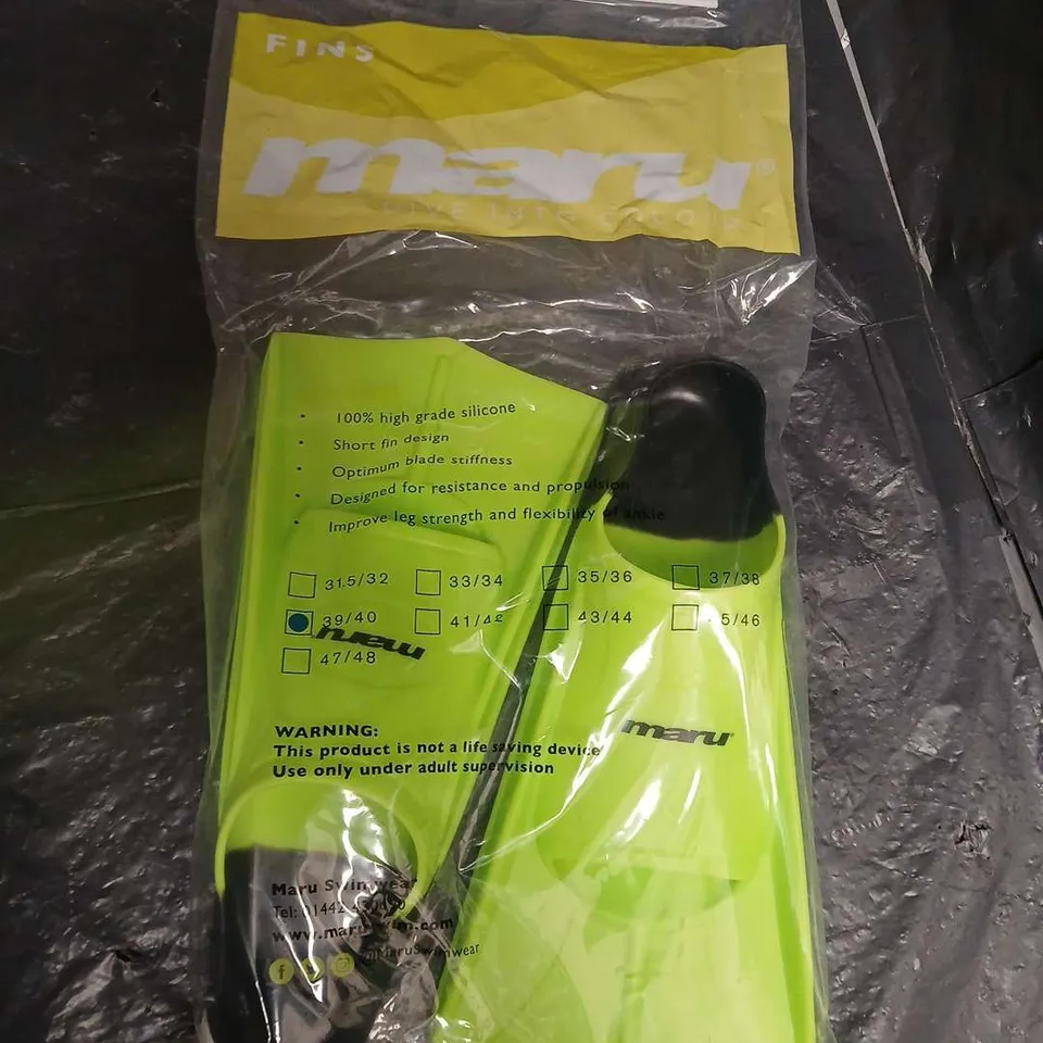 Maru Training Fins Neon Lime/Black - 39/40