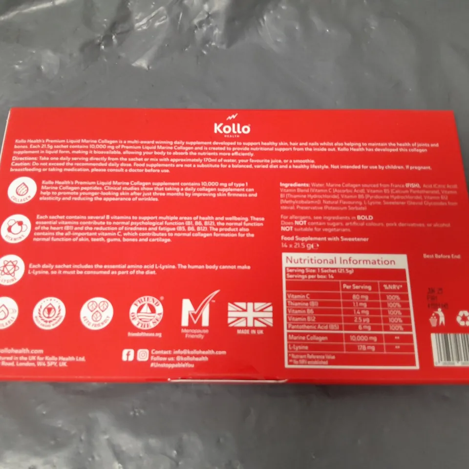 MULTIPACK OF KOLLO PREMIUM MARINE LIQUID COLLAGEN - 14 X 21.5G LIQUID SACHETS