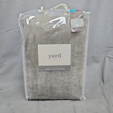 YARD HEAVY CHENILLE PENCIL PLEAT CURTAINS IN TAUPE (WIDTH 66", DROP 90")