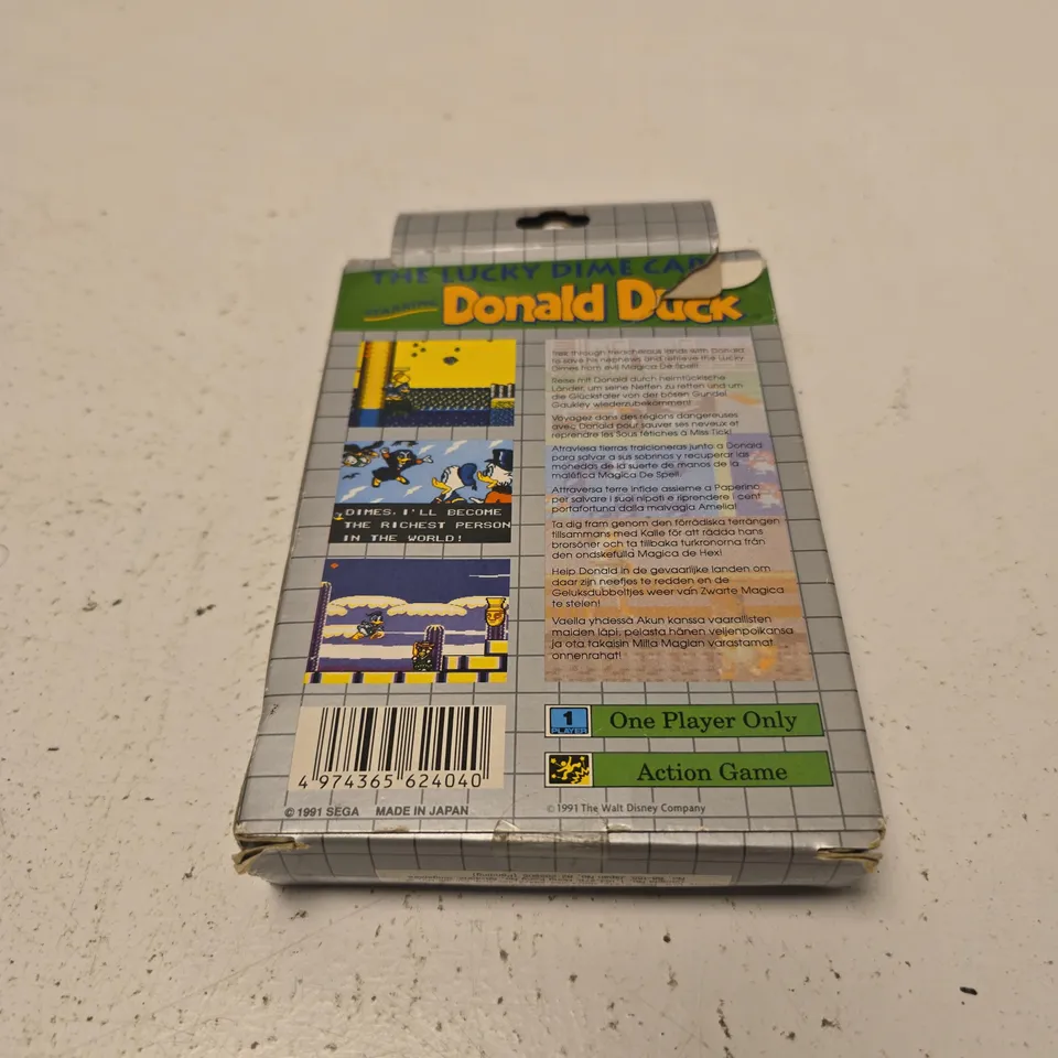 DONALD DUCK THE LUCK DIME CAPER SEGA GAME GEAR VIDEO GAME