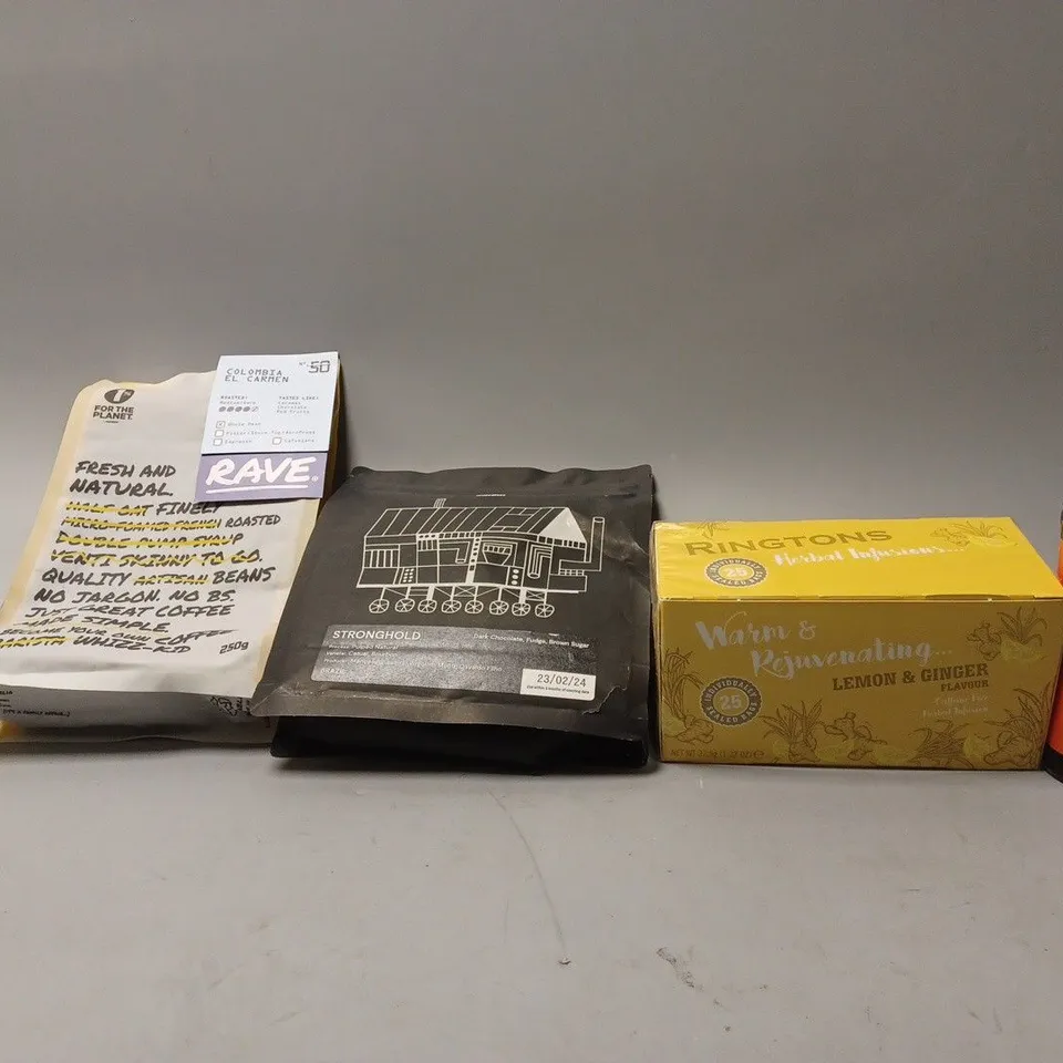 BOX OF APPROX 7 ASSORTED FOOD ITEMS TO INCLUDE - ORIGIN STRONGHOLD - NUALTRA PROTEIN STAWBERRY DRINK - THE COCONUT COMPANY SAUCE ETC