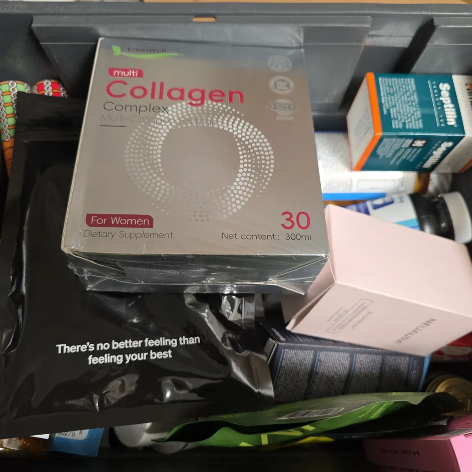 APPROXIMATELY 15 ASSORTED VITAMIN/HEALTH AID PRODUCTS TO INCLUDE MULTI COLLAGEN SUPERBLEND, LYMA FOOD SUPPLEMENT, BEETROOT CAPSULES, ETC - COLLECTION ONLY