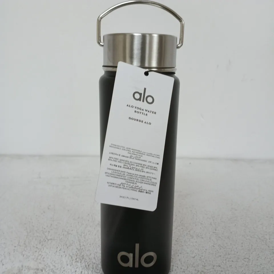 ALO WATER BOTTLE – BLACK STAINLESS STEEL