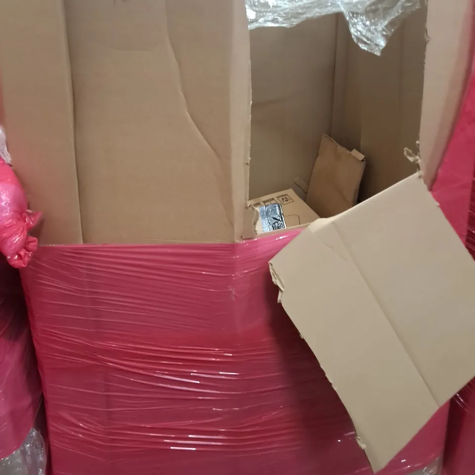 PALLET OF ASSORTED HOUSEHOLD ITEMS TO INCLUDE CEILING LIGHT FAN, SMART MOON LIGHT AND BAR STOOL