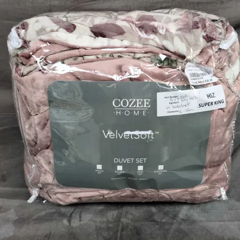 COZEE HOME VELVETSOFT DUVET SET – PINK/BLUSH, PACKAGED - SUPER KING