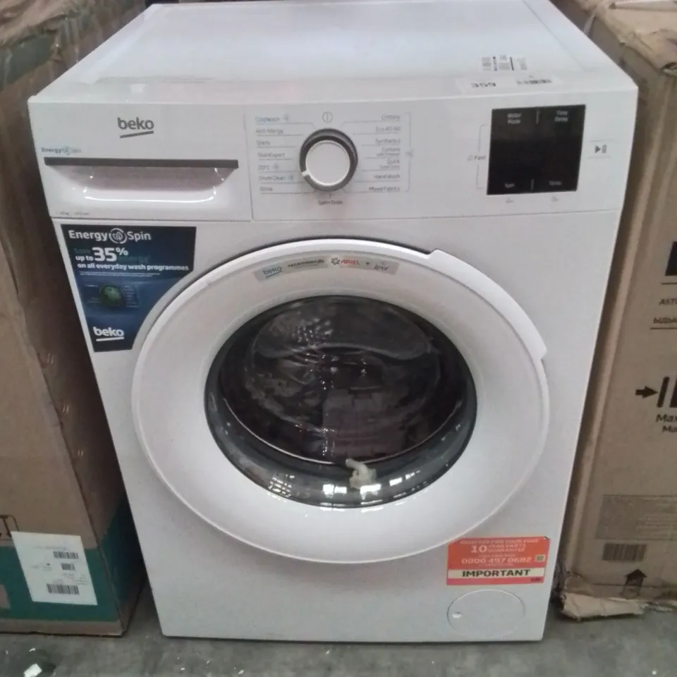 BEKO B3W31041W 10KG WASH, 1400 SPIN WASHING MACHINE - WHITE - A RATED