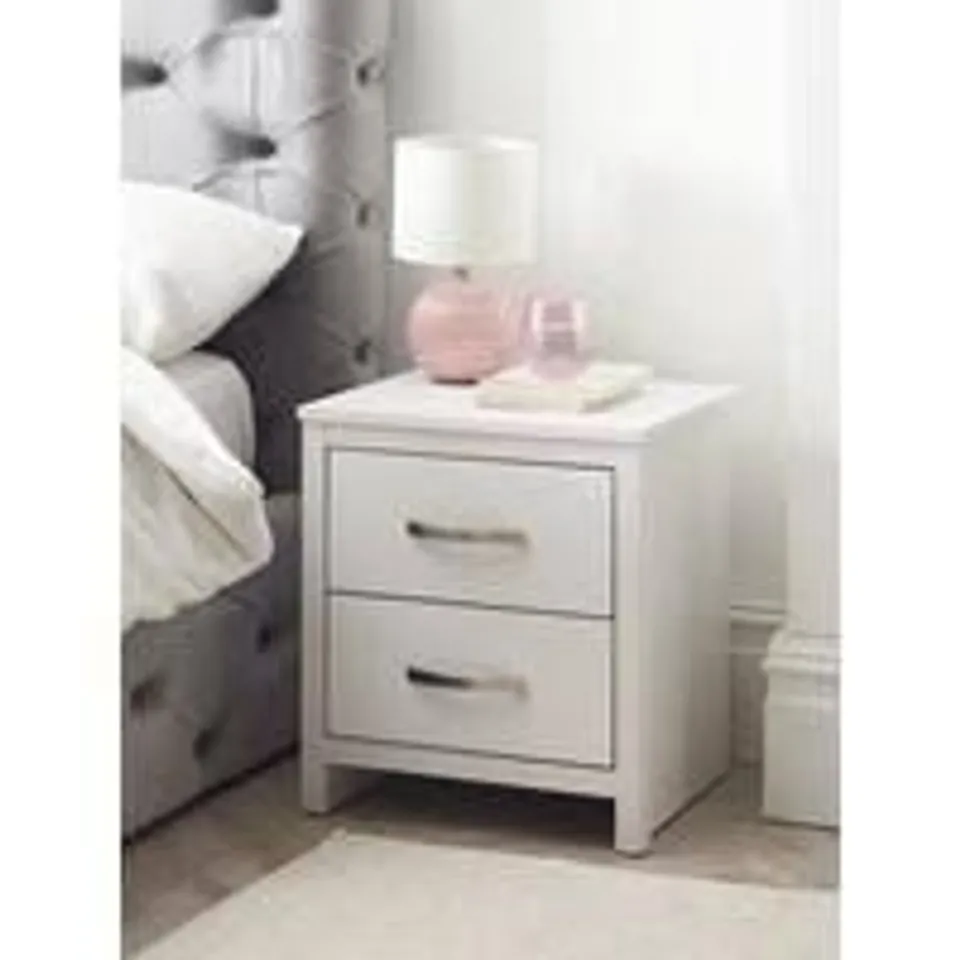 BOXED ELY 2 DRAWER BEDSIDE - COLLECTION ONLY