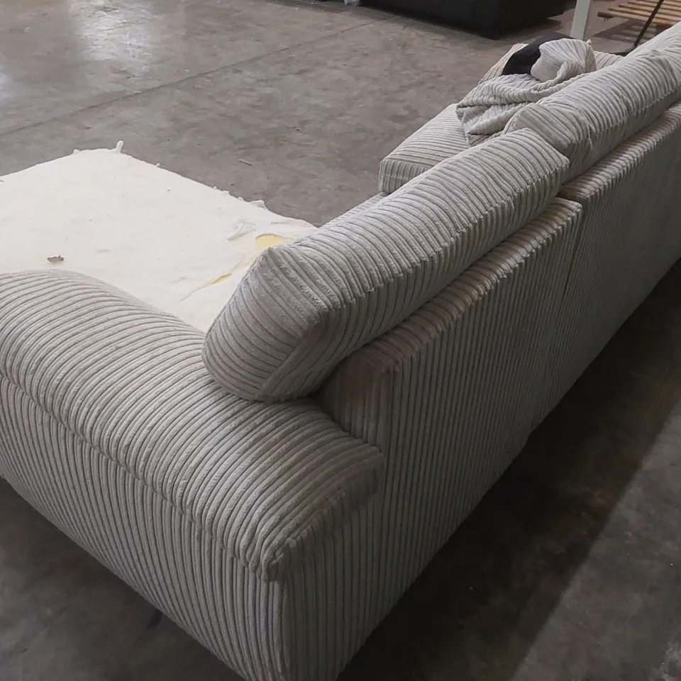 DESIGNER FABRIC UPHOLSTERED CHAISE SOFA 