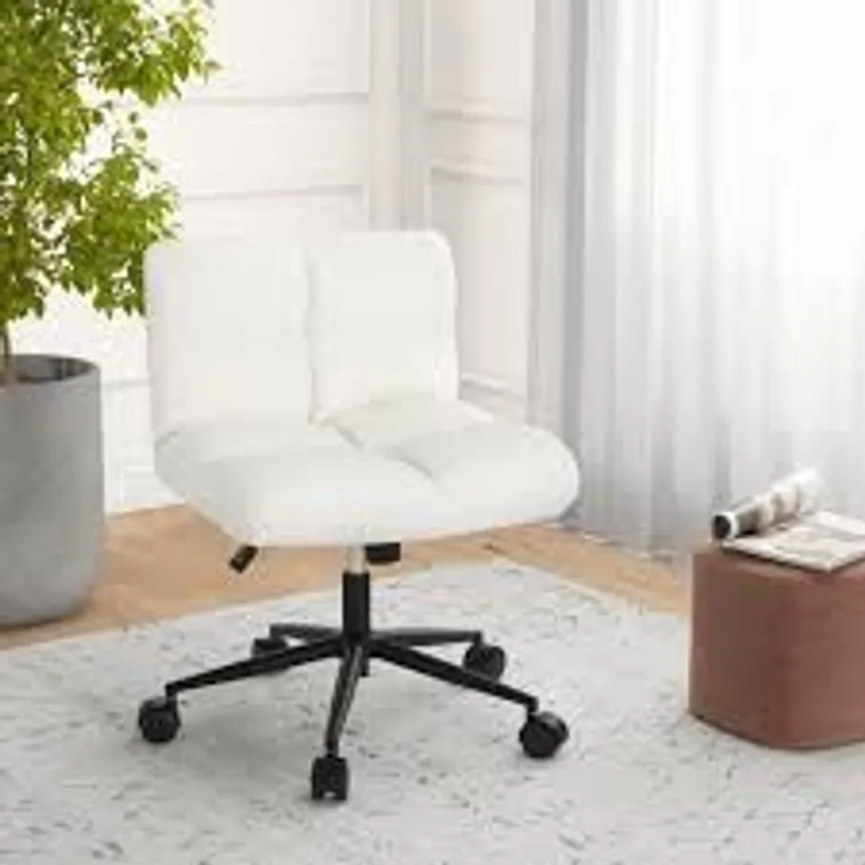 BOXED COSTWAY BEIGE CROSS LEGGED SWIVEL OFFICE CHAIR