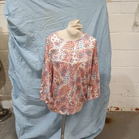 M&CO FLORAL PRINT WOMEN'S BLOUSE – UK 14