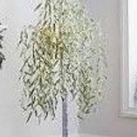 BOXED ALISON CORK 180CM PRE-LIT GREEN LEAF DETAIL INDOOR WILLOW TREE (COLLECTION ONLY)