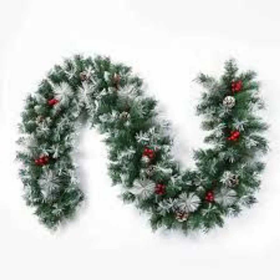 BOXED NEO 2M ARTIFICIAL GREEN CHRISTMAS GARLAND HOLIDAY DECORATION REUSABLE FESTIVE WREATH