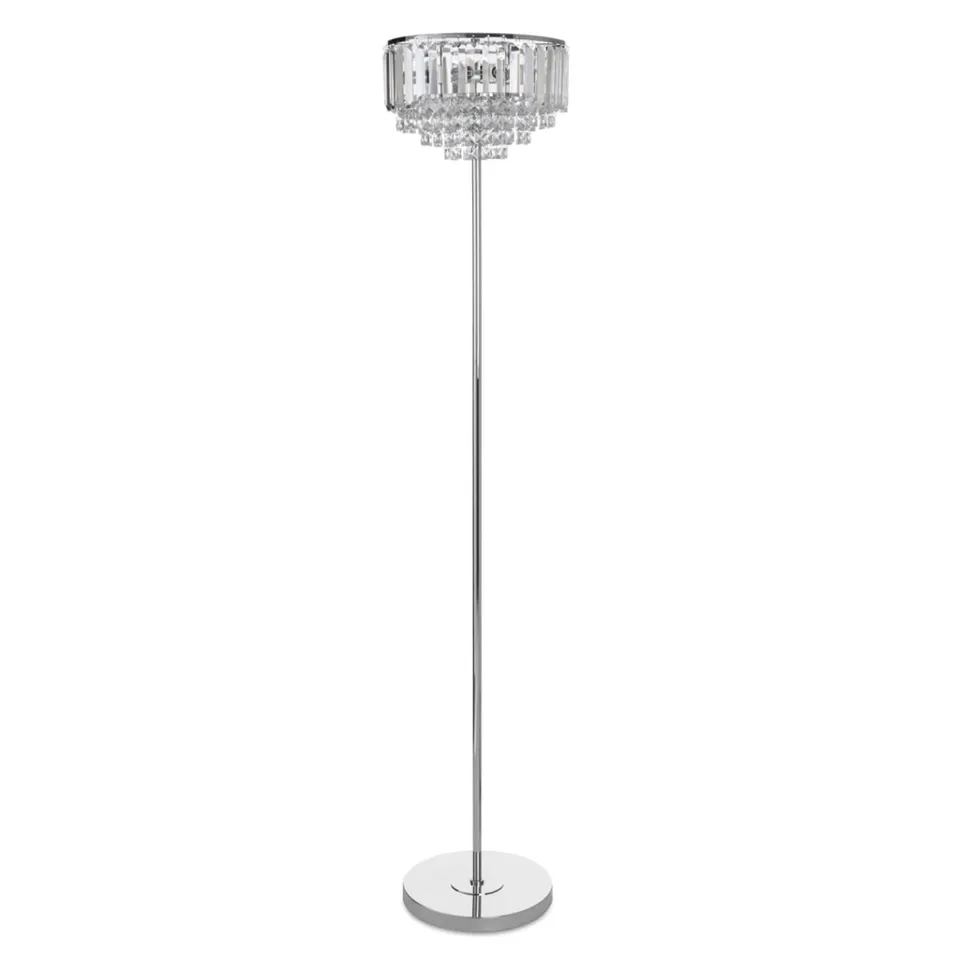 AR LIGHTING VIENNA CRYSTAL FLOOR LAMP - CLEAR/METAL
