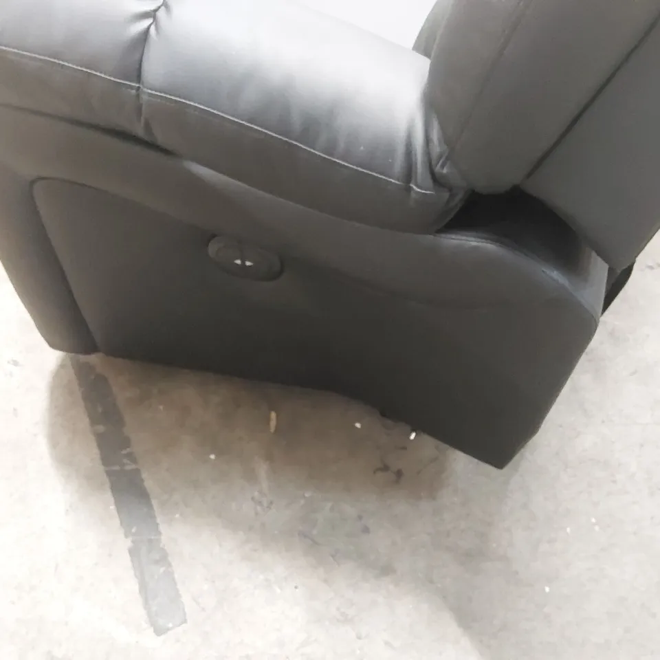 QUALITY DESIGNER 3 SEATER FAUX LEATHER ELECTRIC RECLINER SOFA - BLACK