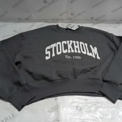 STRADIVARIUS GREY CROP JUMPER SIZE S