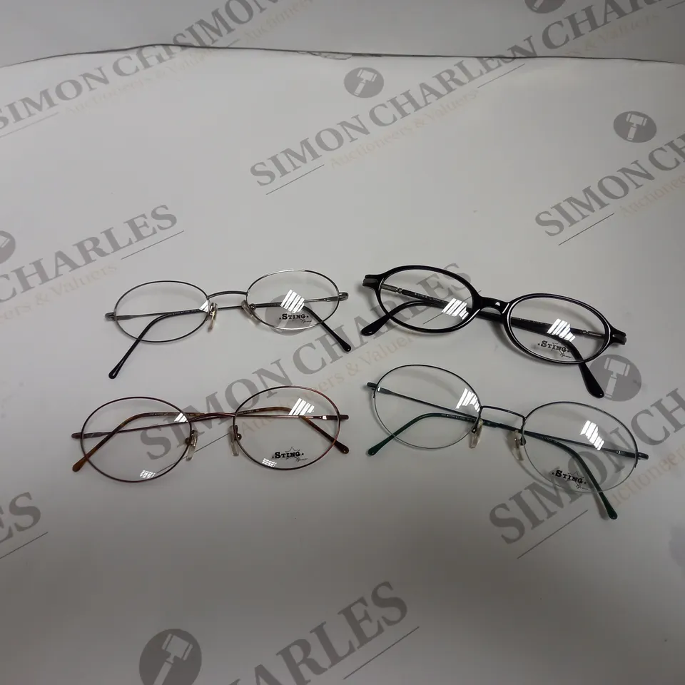 APPROXIMATELY 10 ASSORTED DE RIGO STING GLASSES TO INCLUDE MODELS 4316, 6118, 4317, 4343 ETC. 