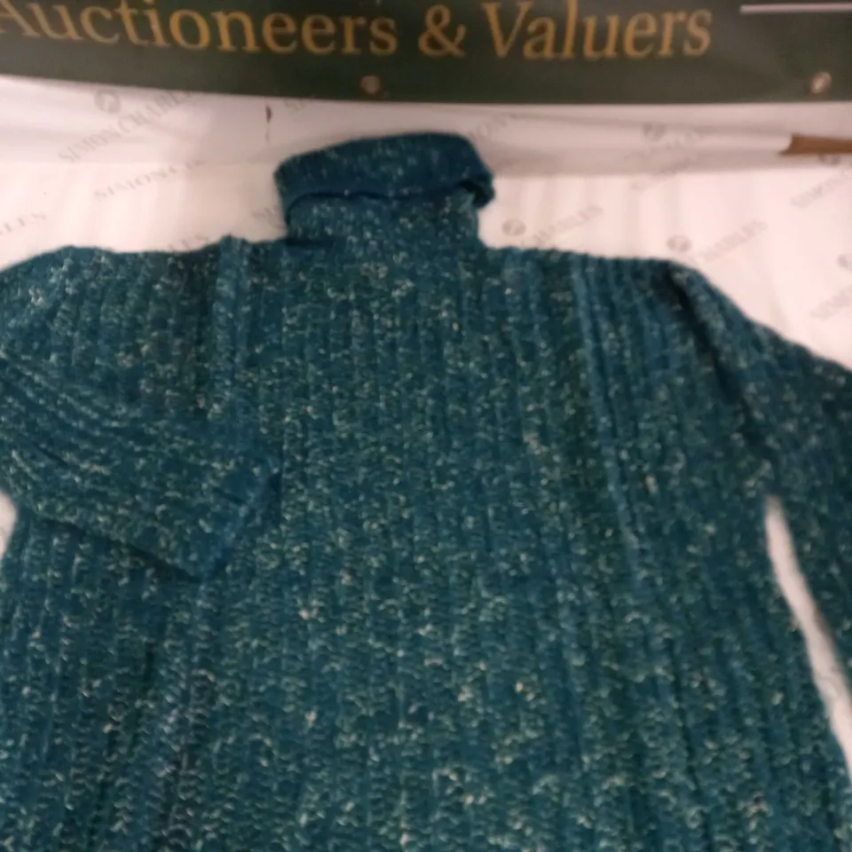 COTTONADE GREEN ROLL NECK JUMPER - SIZE UNSPECIFIED